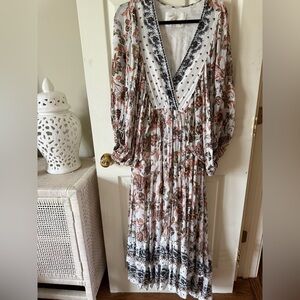Anthropologie Floral Long Sleeve Dress